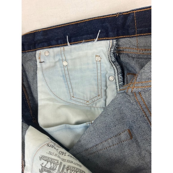 Levi Strauss Co 505 Mens Dark Wash Straight Leg Jeans W30 L34 (fits 32x33) - Picture 15 of 15